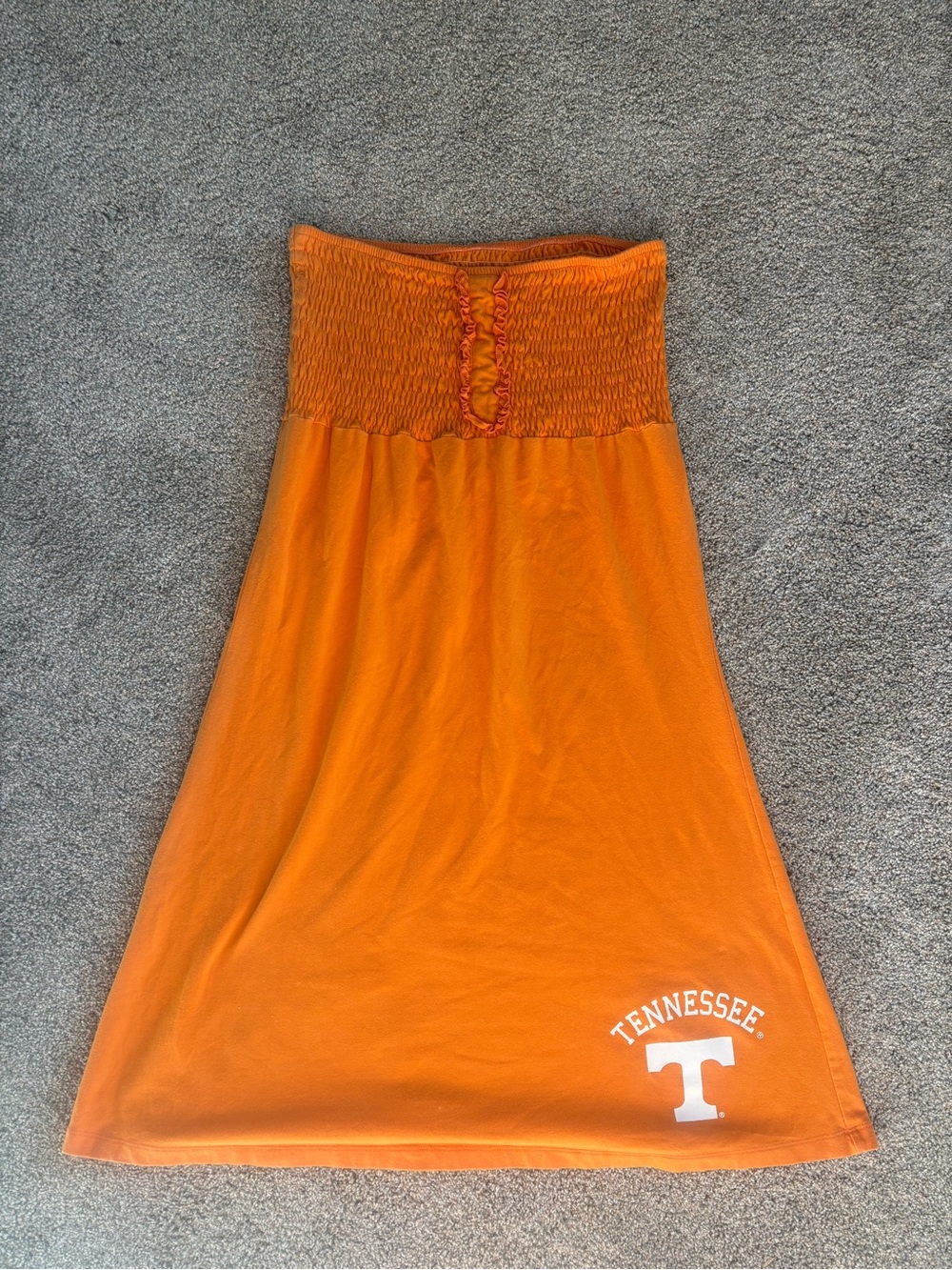 Tennessee Orange Dress with Smocked Top